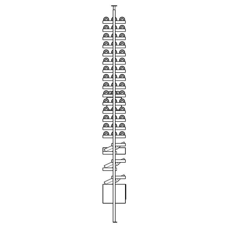 Orelis wine rack with bottles arranged on shelves vertically.