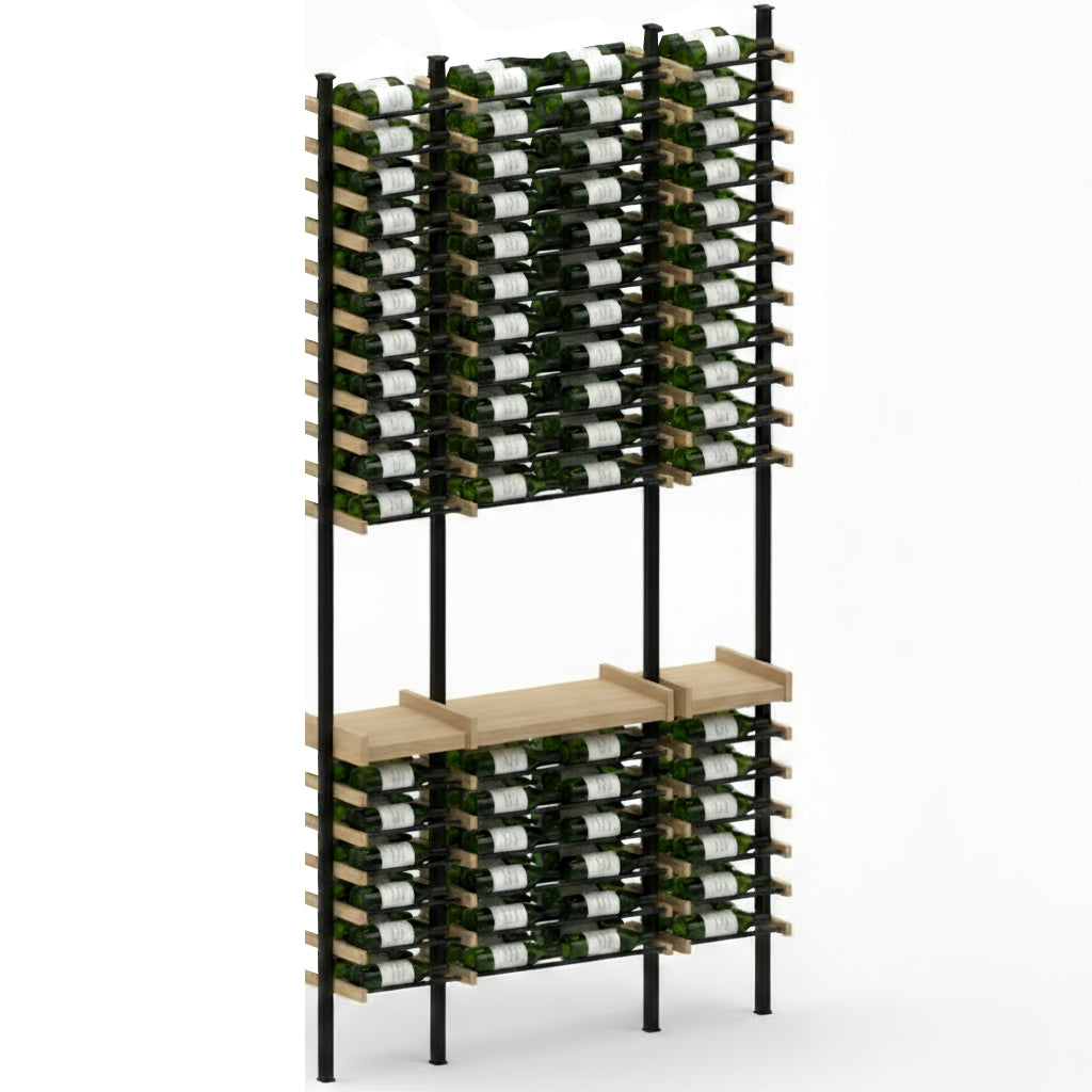 Premier Cru Wine Racks Premier Cru Modern - Savour - Single Double Single (61 1/4" Wide) - 2 Bottles Deep
