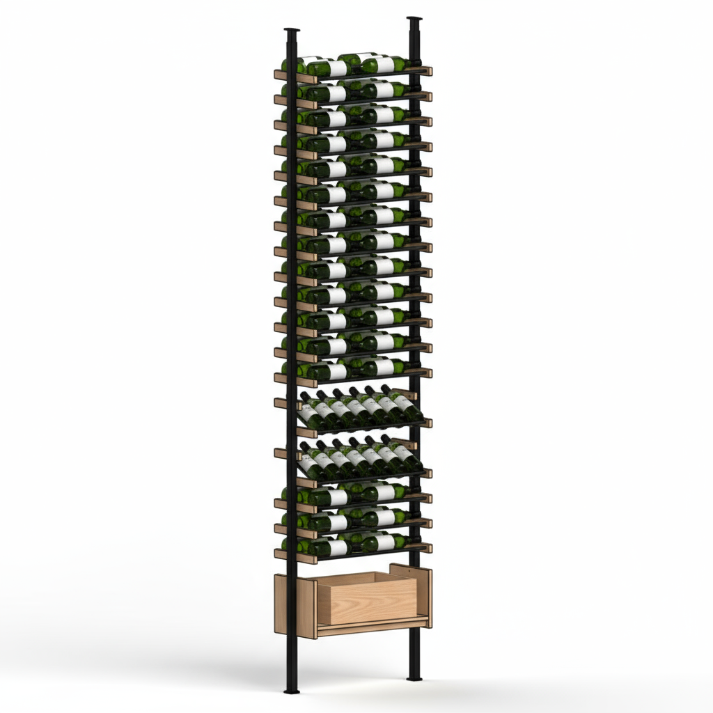 Premier Cru Wine Racks Premier Cru Modern - Ensemble - Double Wide (29 1/2" Wide) - 3 Bottles Deep