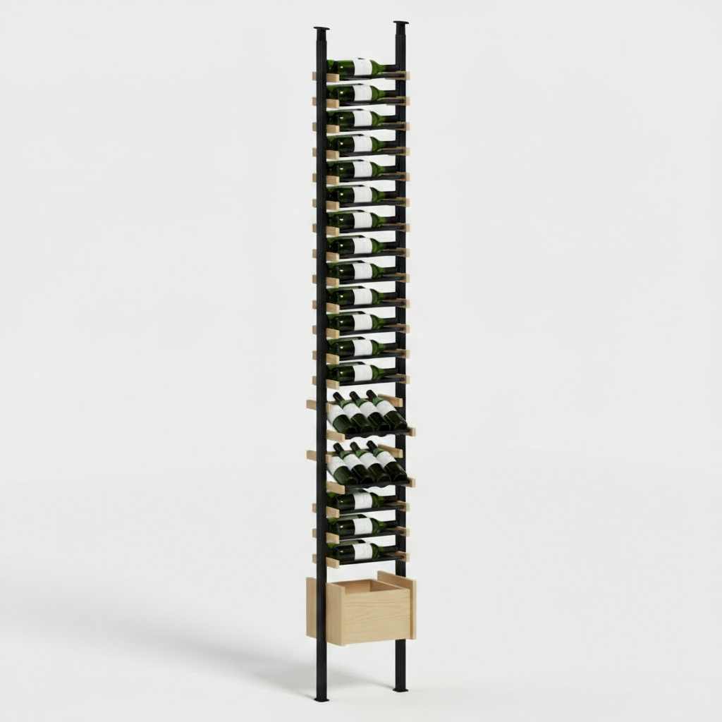 Premier Cru Wine Racks Premier Cru Modern - Ensemble - Single Wide (17 1/2" Wide) - 2 Bottles Deep