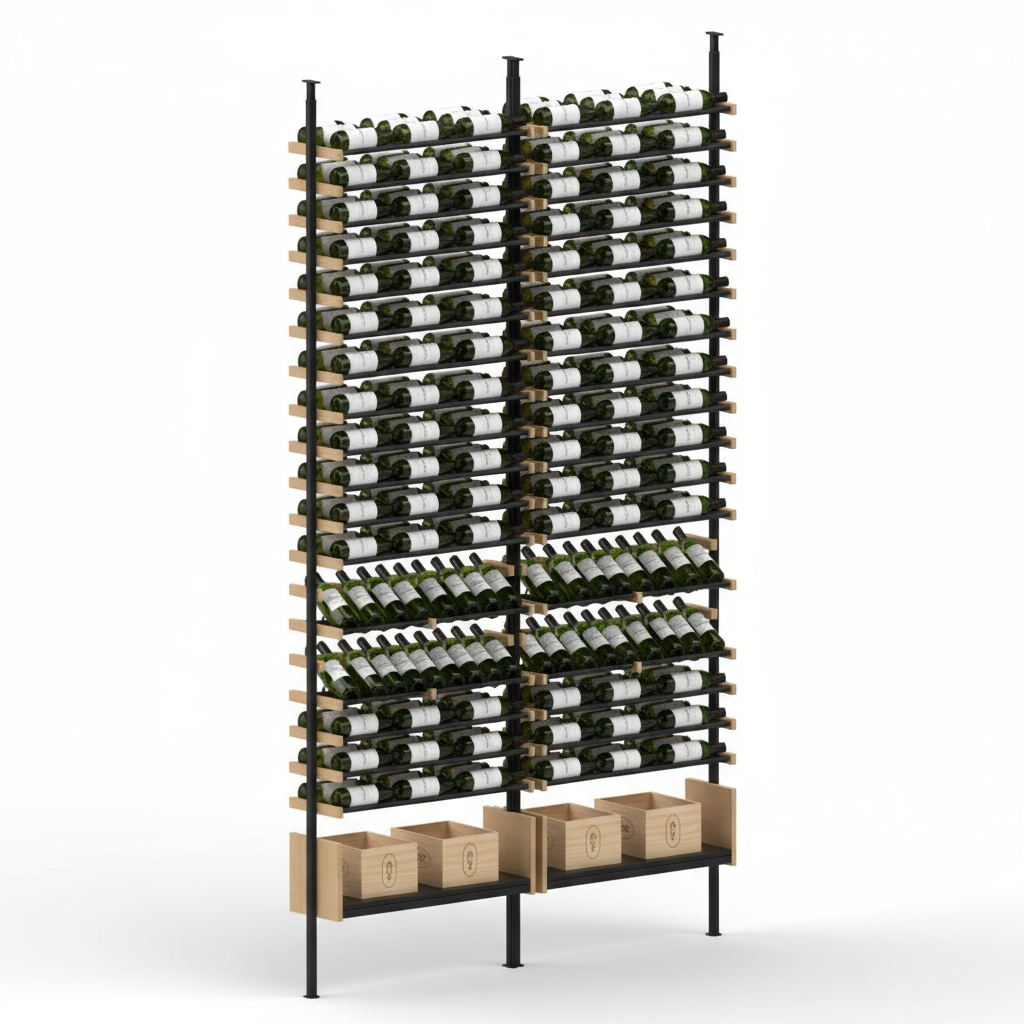 Premier Cru Wine Racks Premier Cru Modern - Ensemble - Triple Triple (81 1/4" Wide) - 3 Bottles Deep