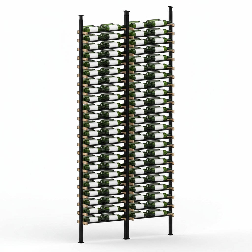 Premier Cru Wine Racks Premier Cru Modern - LableView - Double Double (57 1/4" Wide) - 2 Bottles Deep