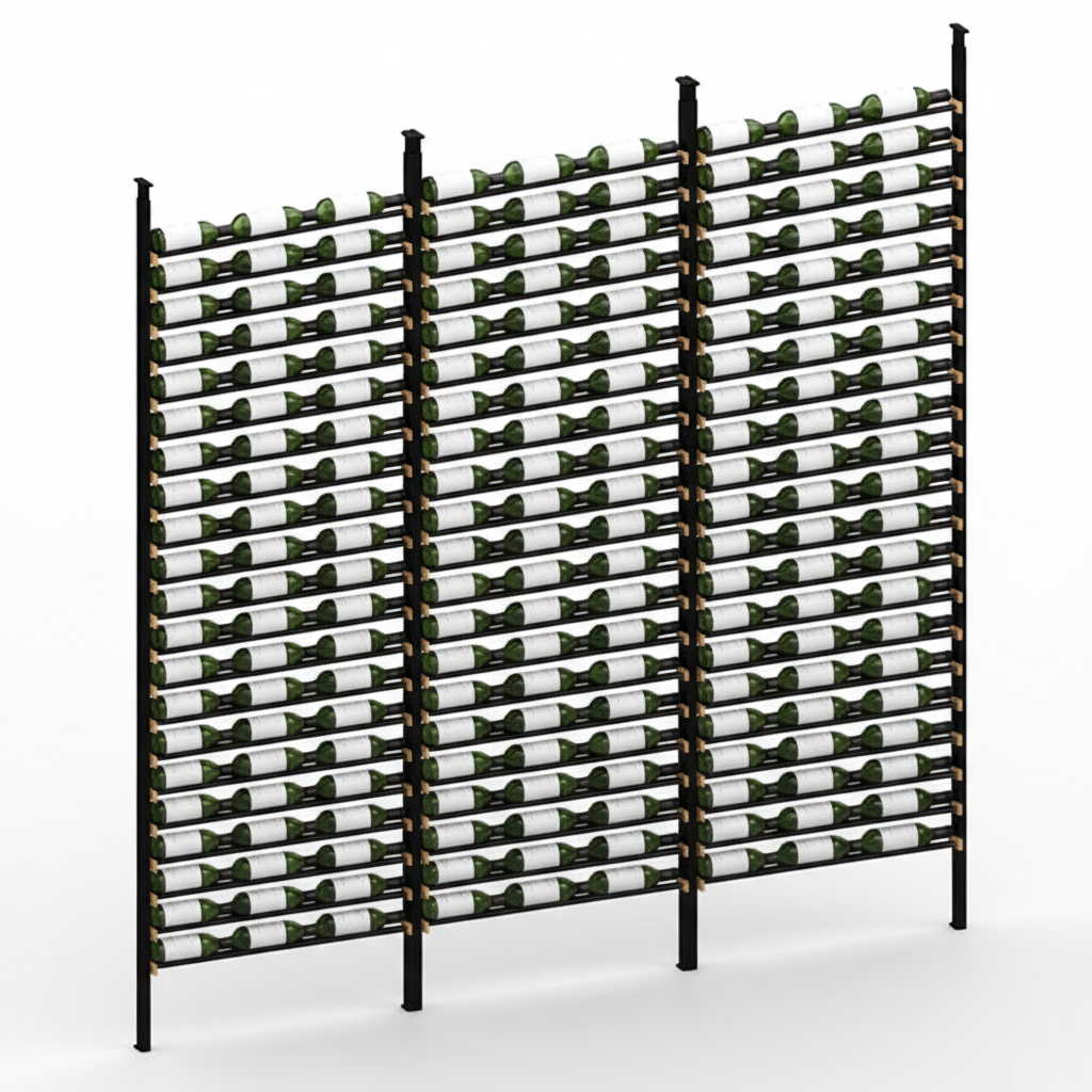 Premier Cru Wine Racks Premier Cru Modern - LableView - Triple Triple Triple (121 1/4" Wide) - 1 Bottle Deep