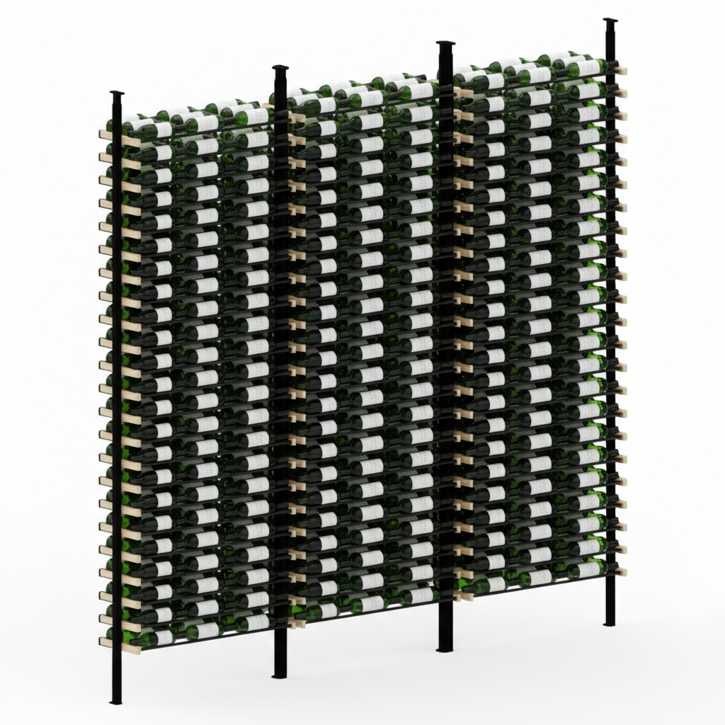 Premier Cru Wine Racks Premier Cru Modern - LableView - Triple Triple Triple (121 1/4" Wide) - 3 Bottles Deep