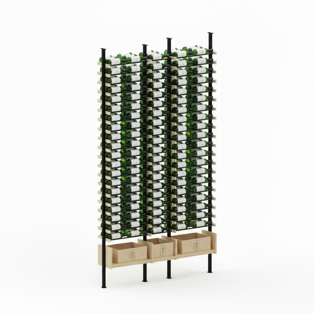 Premier Cru Wine Racks Premier Cru Modern - VinoCase - Double Single Double (73 1/4" Wide) - 2 Bottles Deep