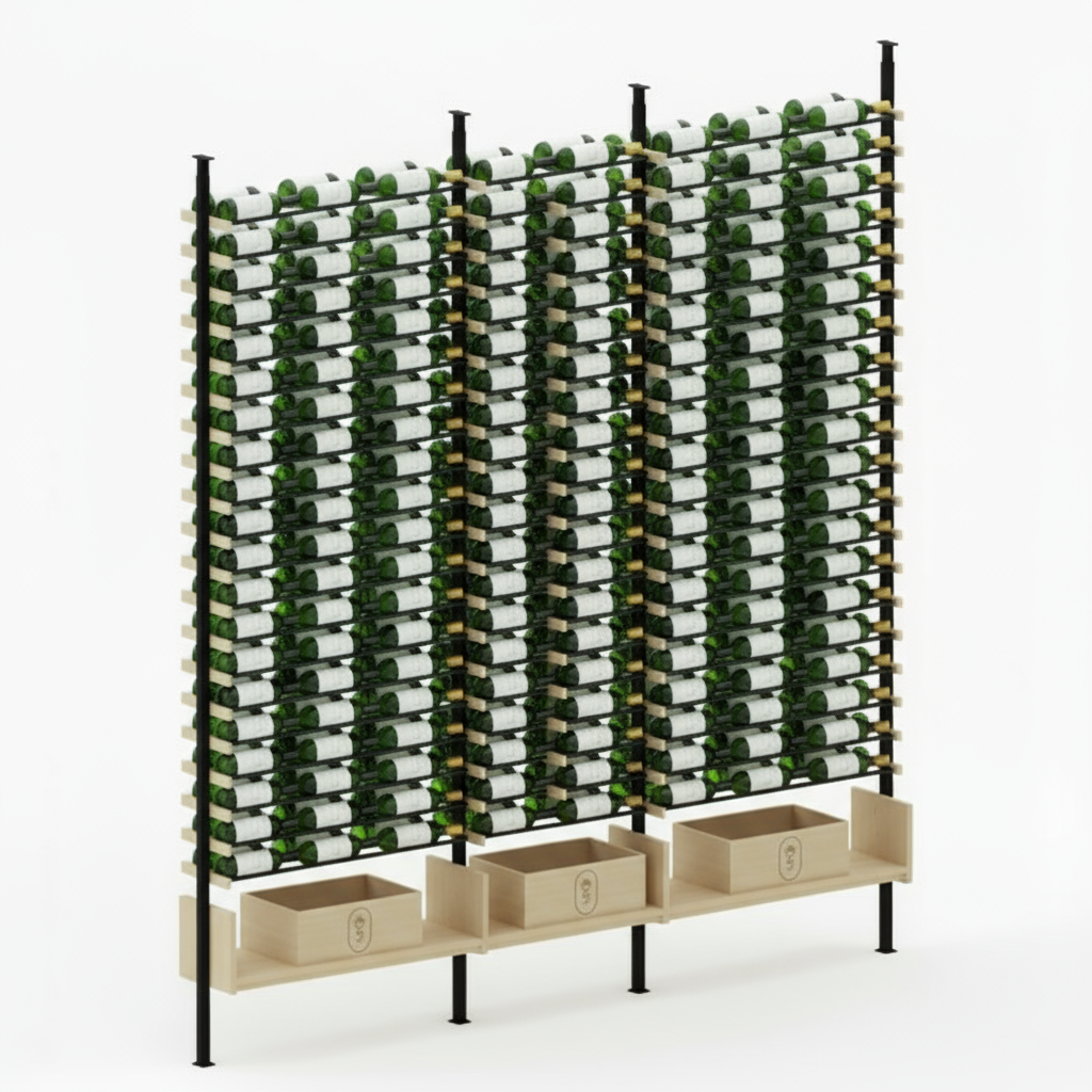 Premier Cru Wine Racks Premier Cru Modern - VinoCase - Triple Double Triple (109 1/2" Wide) - 3 Bottles Deep