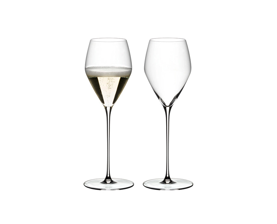 Rosehill Wine Cellars Modern Champagne Experience Set – RIEDEL Veloce Glasses + Capri Cooler with Stand