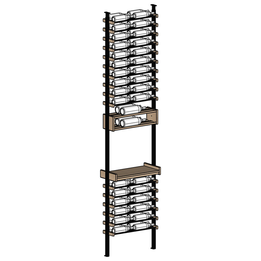 Premier Cru Wine Racks Premier Cru Modern - Savour - Double Wide (29 1/2" Wide) - 2 Bottles w Disp, + Angled Disp. Deep