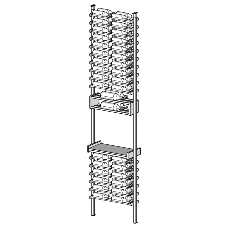Premier Cru Wine Racks Premier Cru Modern - Savour - Double Wide (29 1/2" Wide) - 2 Bottles w Disp, + Angled Disp. Deep