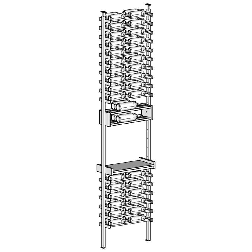 Premier Cru Wine Racks Premier Cru Modern - Savour - Double Wide (29 1/2" Wide) - 2 Bottles w Disp, + Angled Disp. Deep