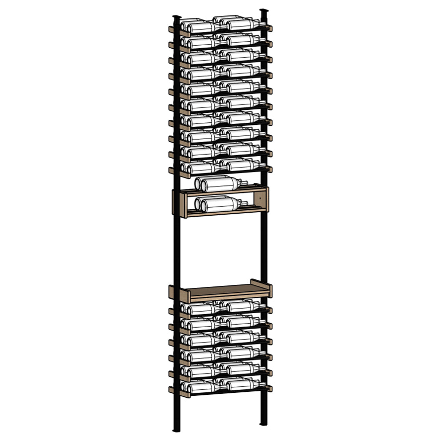 Premier Cru Wine Racks Premier Cru Modern - Savour - Double Wide (29 1/2" Wide) - 3 Bottles w Disp, + Angled Disp. Deep