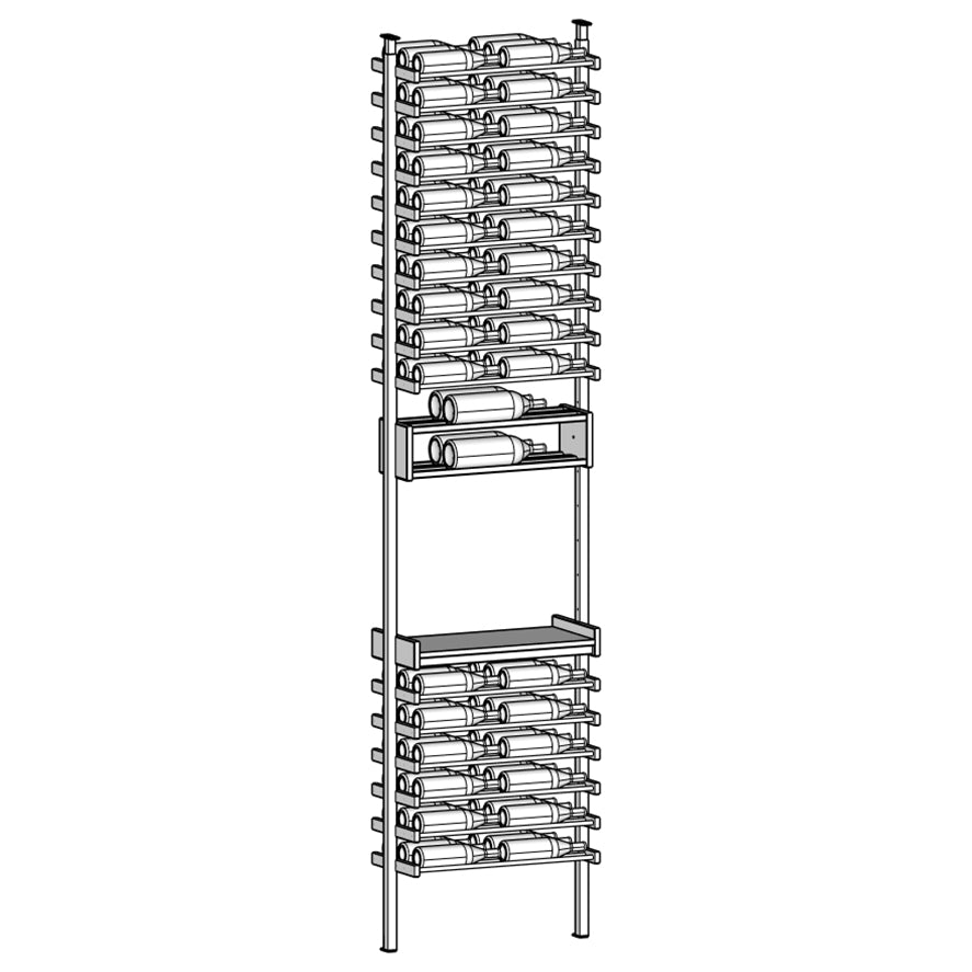 Premier Cru Wine Racks Premier Cru Modern - Savour - Double Wide (29 1/2" Wide) - 3 Bottles w Disp, + Angled Disp. Deep