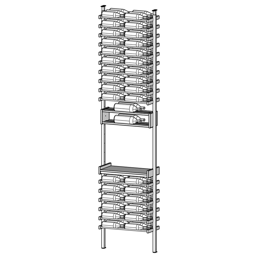 Premier Cru Wine Racks Premier Cru Modern - Savour - Double Wide (29 1/2" Wide) - 3 Bottles w Disp, + Angled Disp. Deep