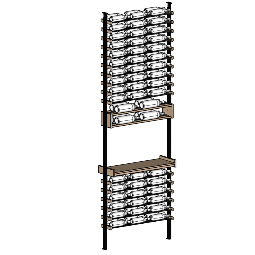 Premier Cru Wine Racks Premier Cru Modern - Savour - Triple Wide (41 1/2" Wide) - 2 Bottles w Disp, + Angled Disp. Deep