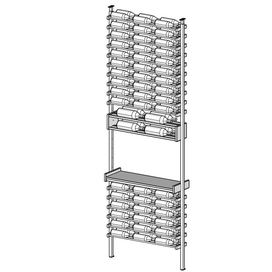 Premier Cru Wine Racks Premier Cru Modern - Savour - Triple Wide (41 1/2" Wide) - 2 Bottles w Disp, + Angled Disp. Deep