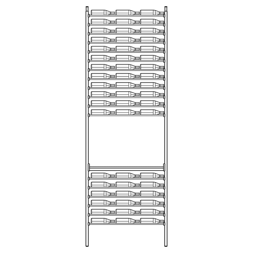 Premier Cru Wine Racks Premier Cru Modern - Savour - Triple Wide (41 1/2" Wide) - 2 Bottles Deep
