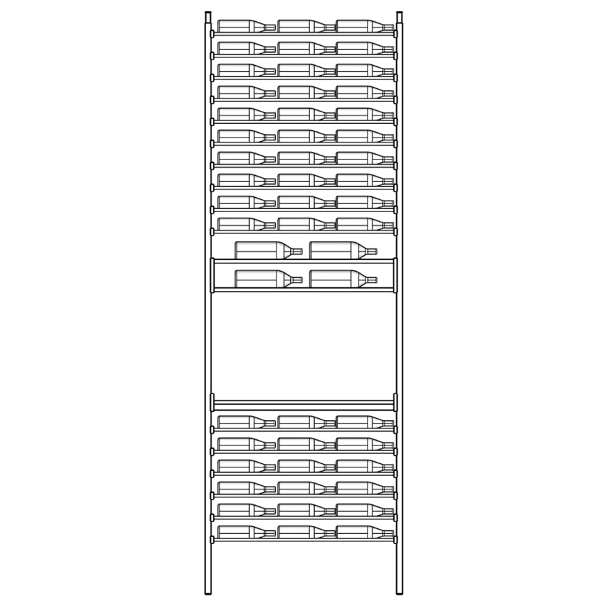 Premier Cru Wine Racks Premier Cru Modern - Savour - Triple Wide (41 1/2" Wide) - 2 Bottles w Disp, + Angled Disp. Deep