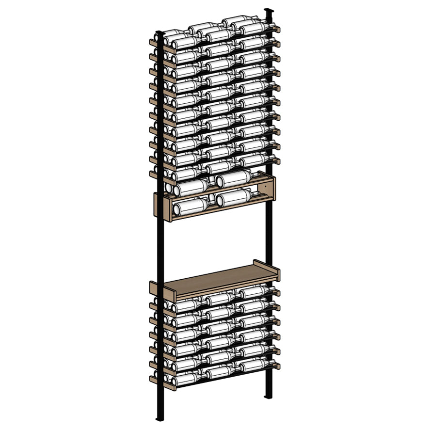 Premier Cru Wine Racks Premier Cru Modern - Savour - Triple Wide (41 1/2" Wide) - 3 Bottles w Disp, + Angled Disp. Deep