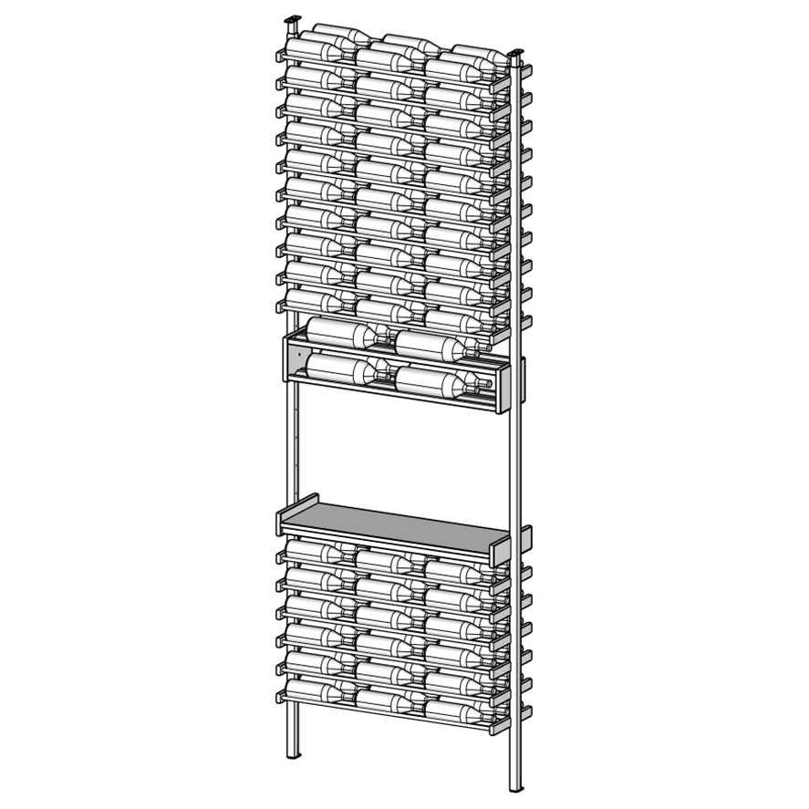 Premier Cru Wine Racks Premier Cru Modern - Savour - Triple Wide (41 1/2" Wide) - 3 Bottles w Disp, + Angled Disp. Deep