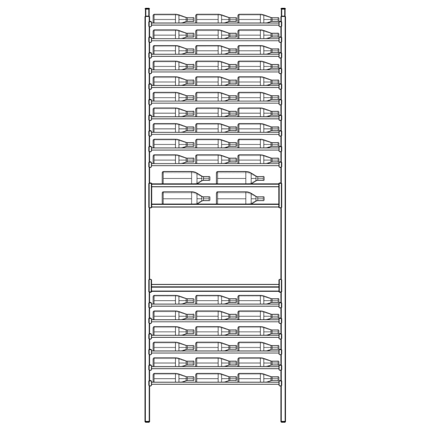 Premier Cru Wine Racks Premier Cru Modern - Savour - Triple Wide (41 1/2" Wide) - 3 Bottles w Disp, + Angled Disp. Deep