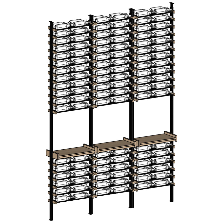 Premier Cru Wine Racks Premier Cru Modern - Savour - Double Double Double (57 1/4" Wide) - 2 Bottles Deep