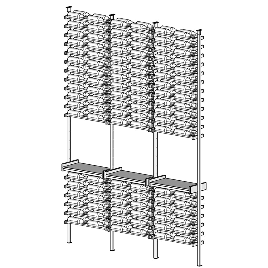 Premier Cru Wine Racks Premier Cru Modern - Savour - Double Double Double (57 1/4" Wide) - 2 Bottles Deep