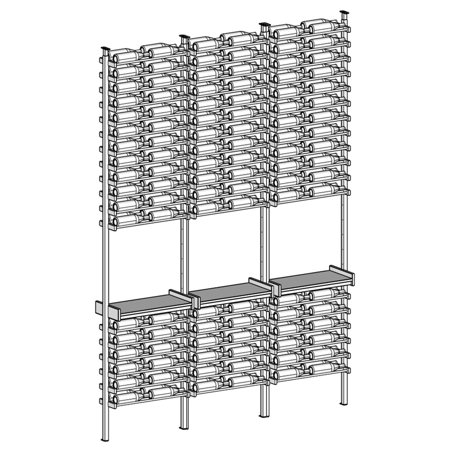 Premier Cru Wine Racks Premier Cru Modern - Savour - Double Double Double (57 1/4" Wide) - 2 Bottles Deep