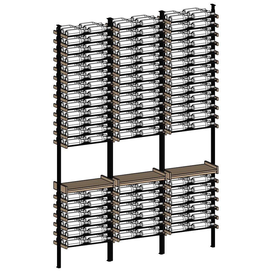 Premier Cru Wine Racks Premier Cru Modern - Savour - Double Double Double (57 1/4" Wide) - 3 Bottles Deep