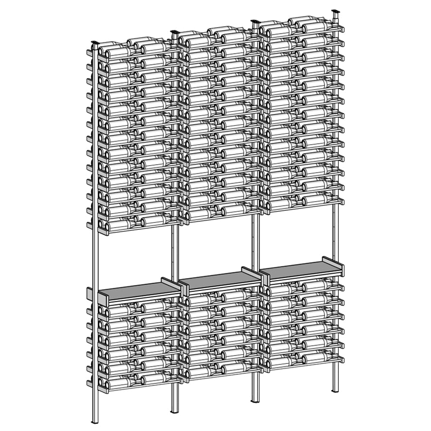 Premier Cru Wine Racks Premier Cru Modern - Savour - Double Double Double (57 1/4" Wide) - 3 Bottles Deep