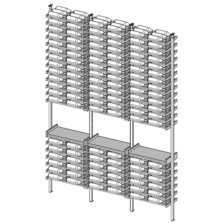 Premier Cru Wine Racks Premier Cru Modern - Savour - Double Double Double (57 1/4" Wide) - 3 Bottles Deep