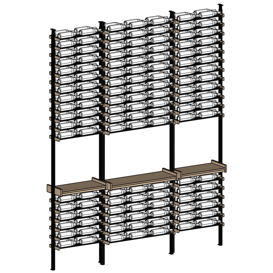 Premier Cru Wine Racks Premier Cru Modern - Savour - Double Triple Double (97 1/4" Wide) - 2 Bottles Deep