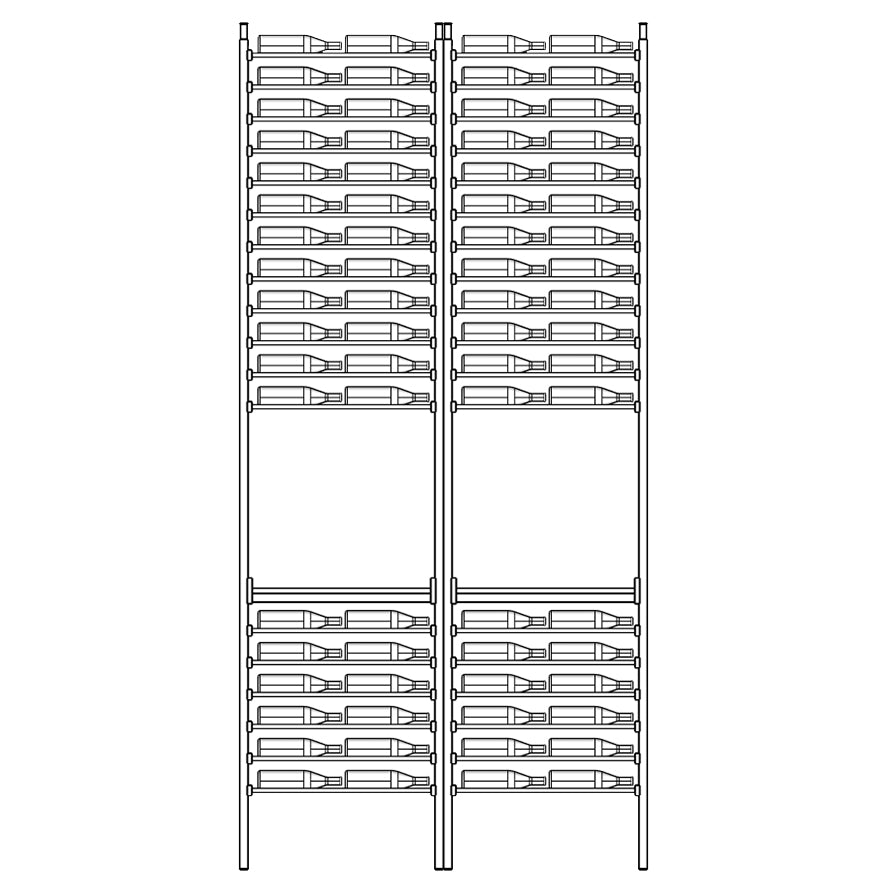 Premier Cru Wine Racks Premier Cru Modern - Savour - Double Double (57 1/4" Wide) - 2 Bottles Deep