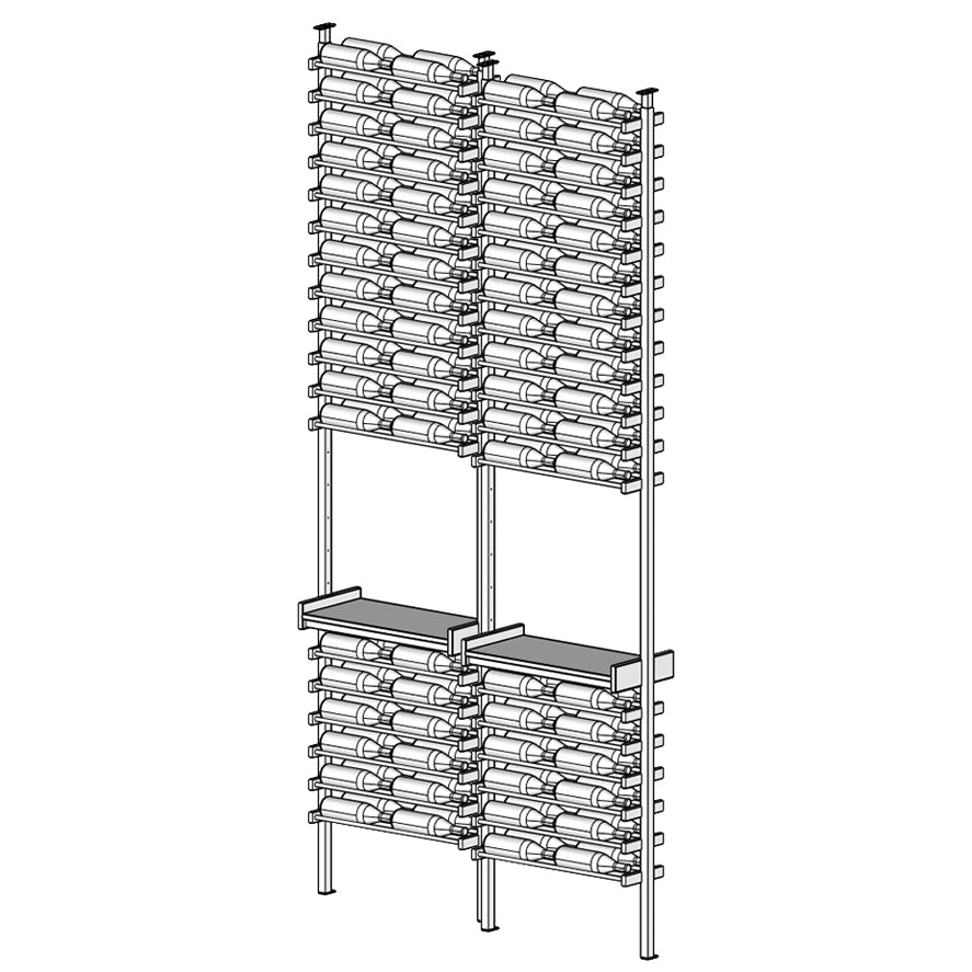 Premier Cru Wine Racks Premier Cru Modern - Savour - Double Double (57 1/4" Wide) - 2 Bottles Deep