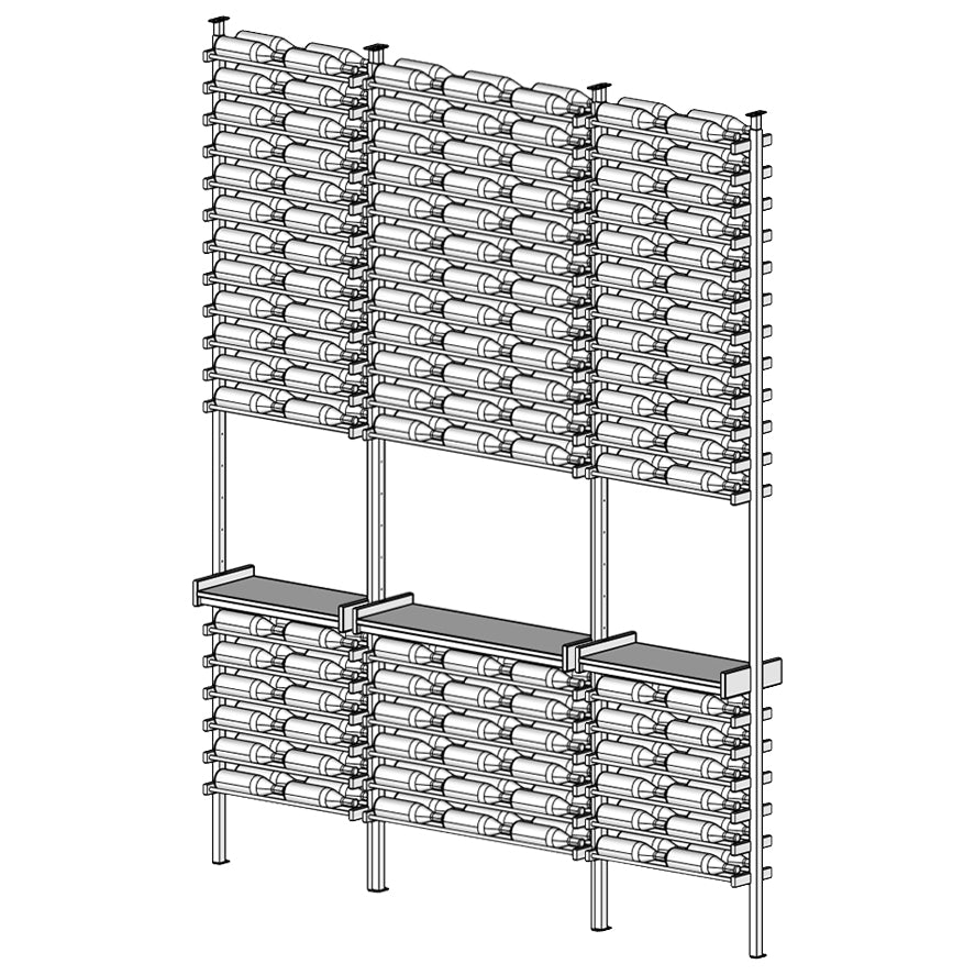 Premier Cru Wine Racks Premier Cru Modern - Savour - Double Triple Double (97 1/4" Wide) - 2 Bottles Deep