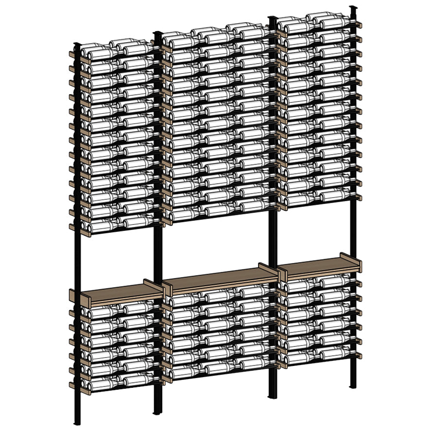 Premier Cru Wine Racks Premier Cru Modern - Savour - Double Triple Double (97 1/4" Wide) - 3 Bottles Deep