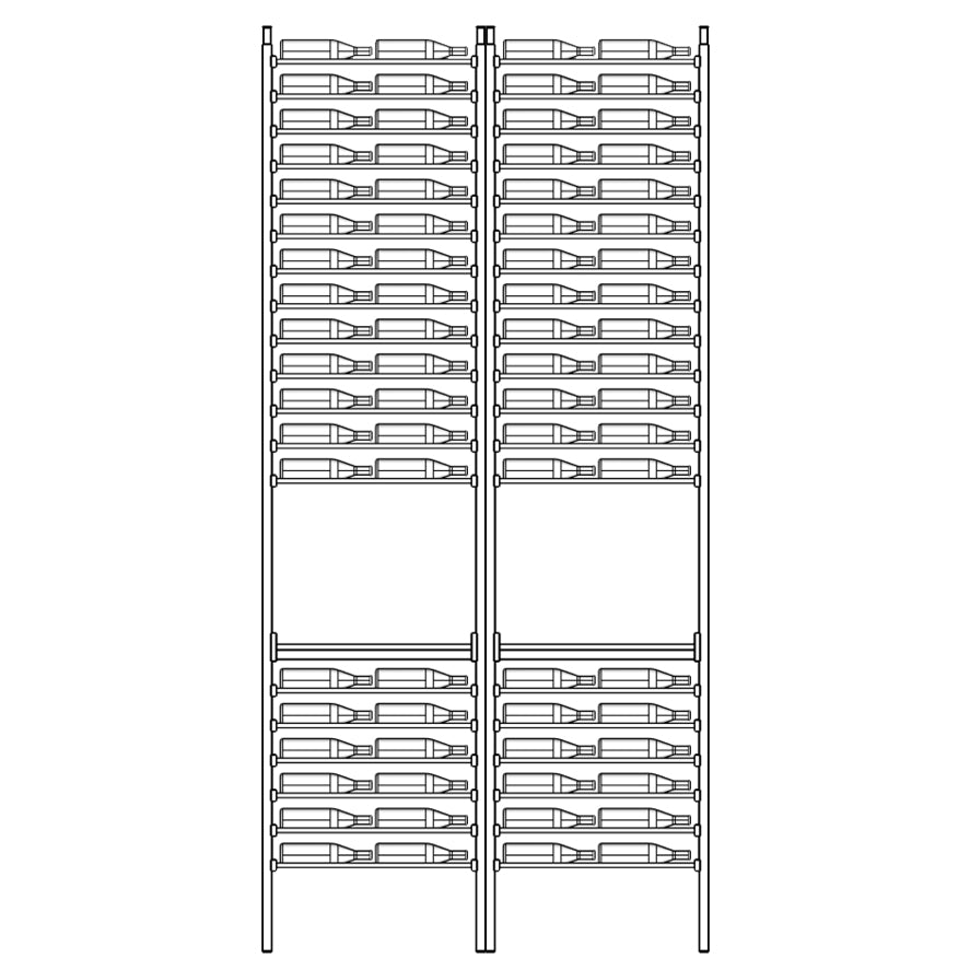 Premier Cru Wine Racks Premier Cru Modern - Savour - Double Double (57 1/4" Wide) - 3 Bottles Deep