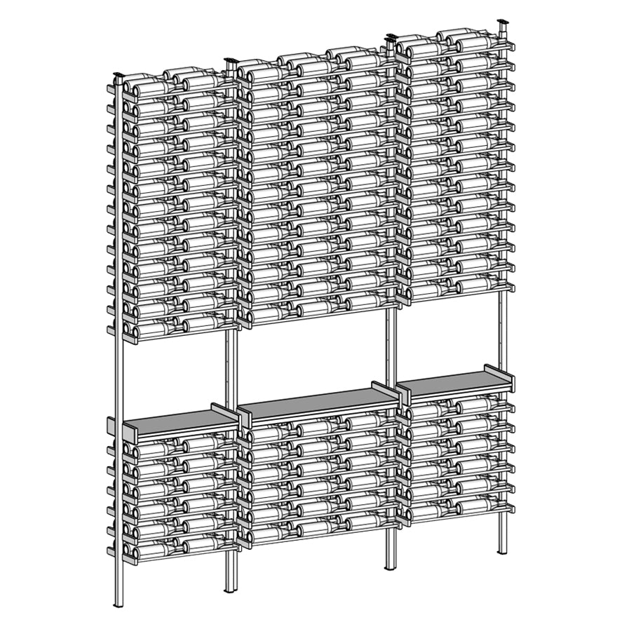 Premier Cru Wine Racks Premier Cru Modern - Savour - Double Triple Double (97 1/4" Wide) - 3 Bottles Deep