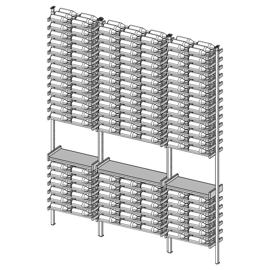 Premier Cru Wine Racks Premier Cru Modern - Savour - Double Triple Double (97 1/4" Wide) - 3 Bottles Deep