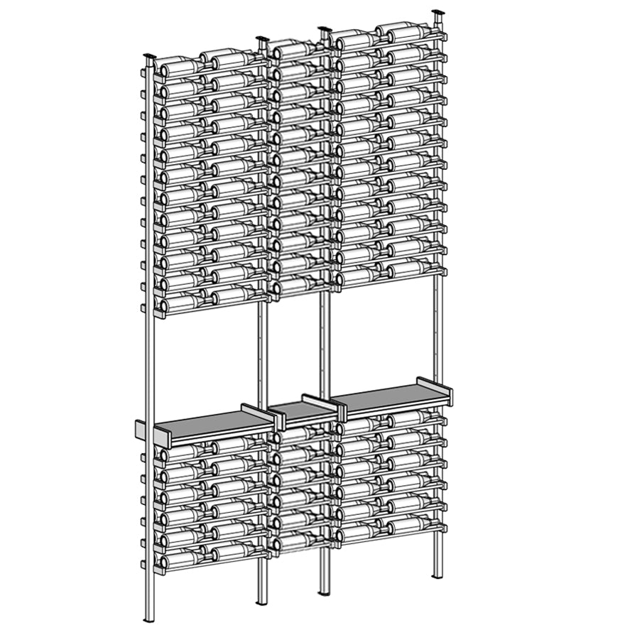 Premier Cru Wine Racks Premier Cru Modern - Savour - Double Single Double (73 1/4" Wide) - 2 Bottles Deep