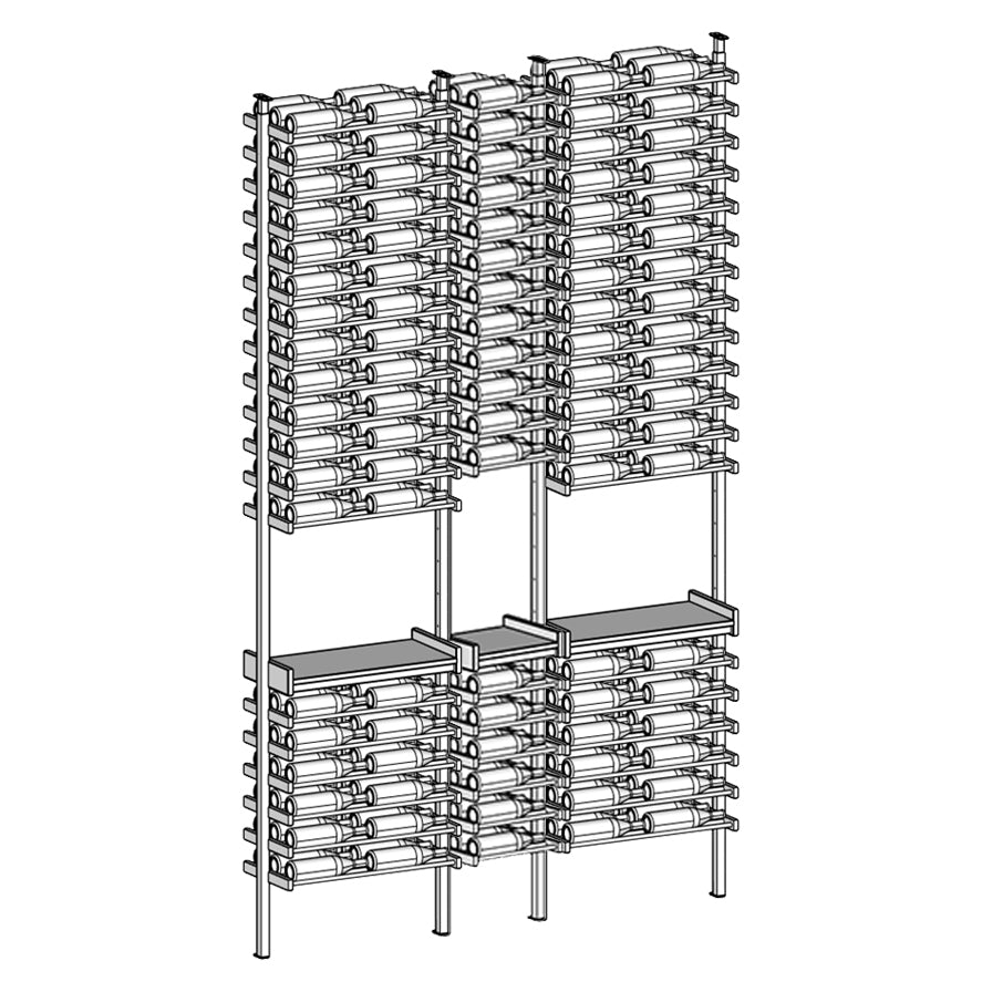 Premier Cru Wine Racks Premier Cru Modern - Savour - Double Single Double (73 1/4" Wide) - 3 Bottles Deep