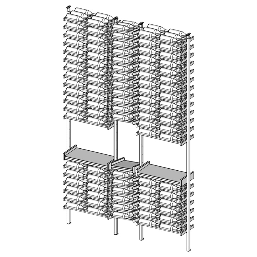 Premier Cru Wine Racks Premier Cru Modern - Savour - Double Single Double (73 1/4" Wide) - 3 Bottles Deep