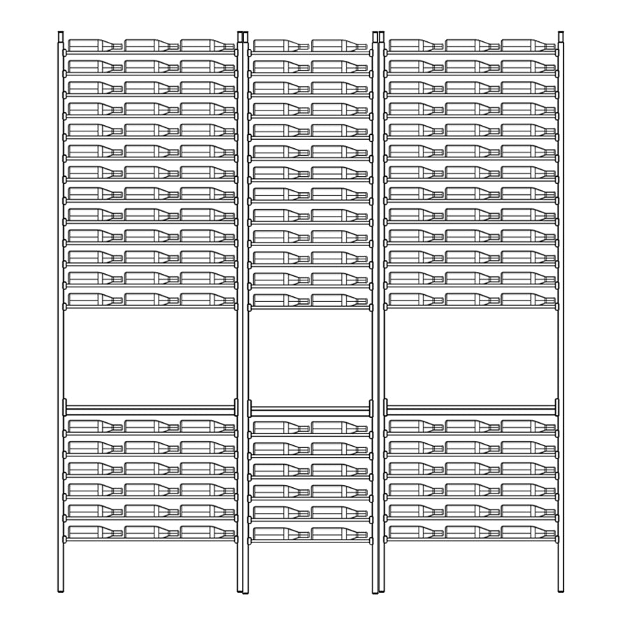 Premier Cru Wine Racks Premier Cru Modern - Savour - Triple Double Triple (109 1/2" Wide) - 3 Bottles Deep