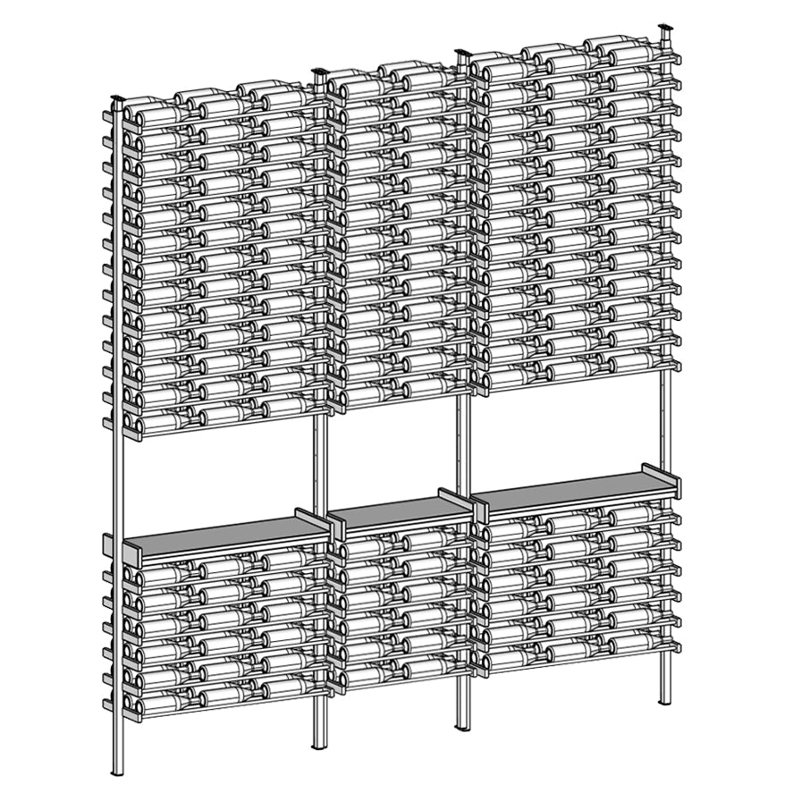 Premier Cru Wine Racks Premier Cru Modern - Savour - Triple Double Triple (109 1/2" Wide) - 3 Bottles Deep