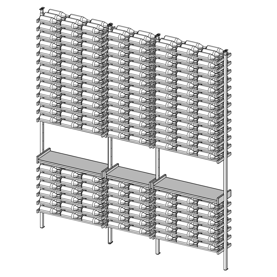Premier Cru Wine Racks Premier Cru Modern - Savour - Triple Double Triple (109 1/2" Wide) - 3 Bottles Deep