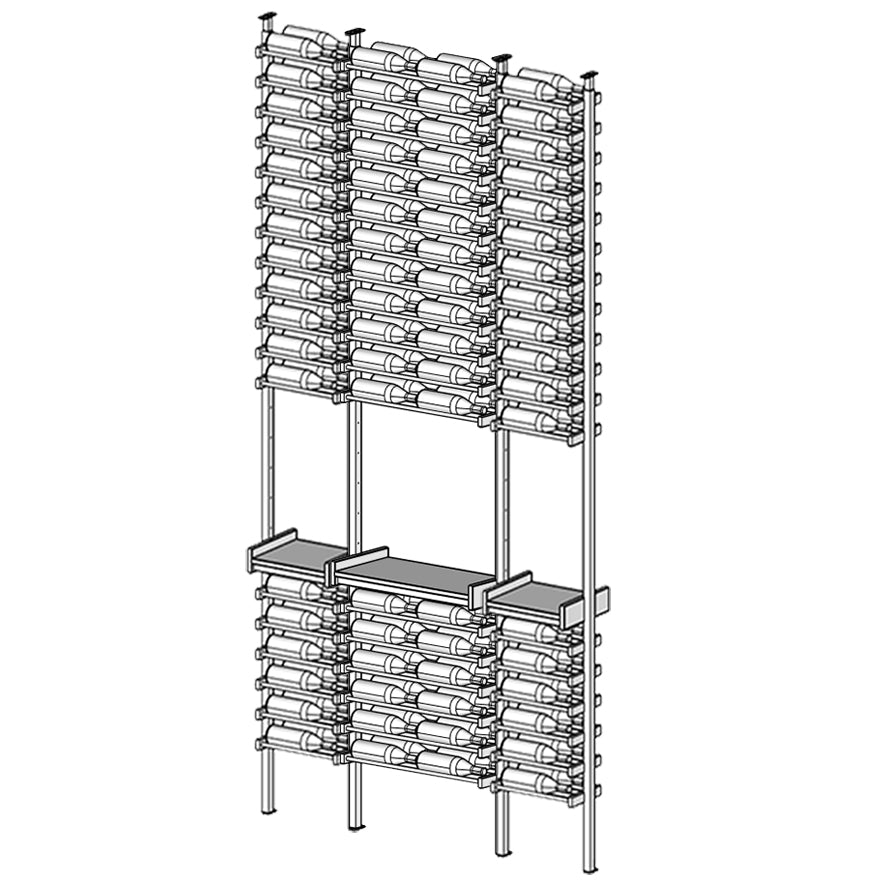 Premier Cru Wine Racks Premier Cru Modern - Savour - Single Double Single (61 1/4" Wide) - 2 Bottles Deep