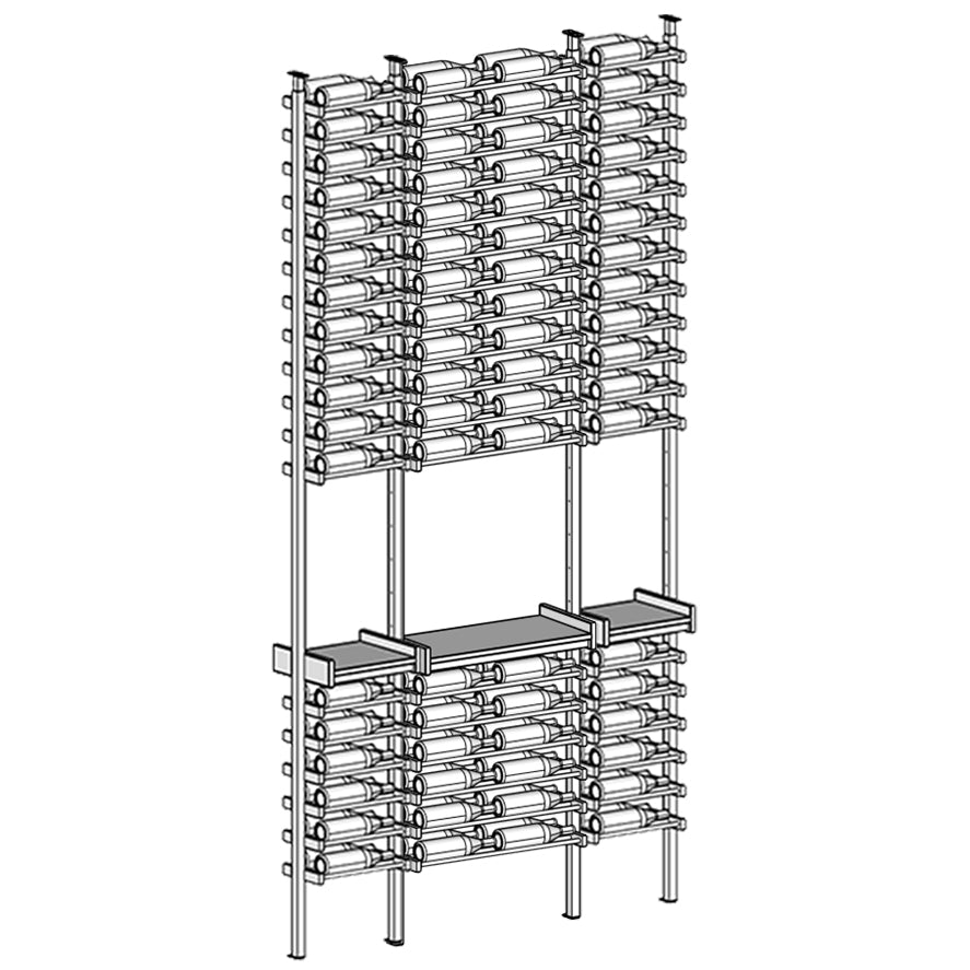 Premier Cru Wine Racks Premier Cru Modern - Savour - Single Double Single (61 1/4" Wide) - 2 Bottles Deep