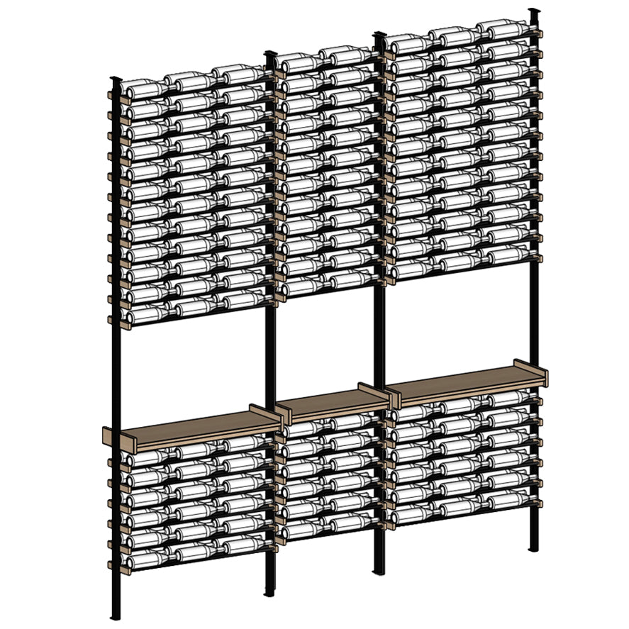 Premier Cru Wine Racks Premier Cru Modern - Savour - Triple Double Triple (109 1/2" Wide) - 2 Bottles Deep