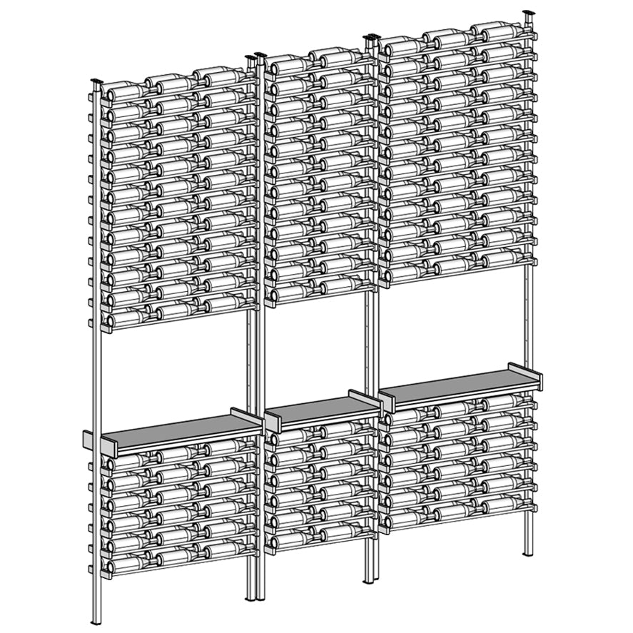 Premier Cru Wine Racks Premier Cru Modern - Savour - Triple Double Triple (109 1/2" Wide) - 2 Bottles Deep