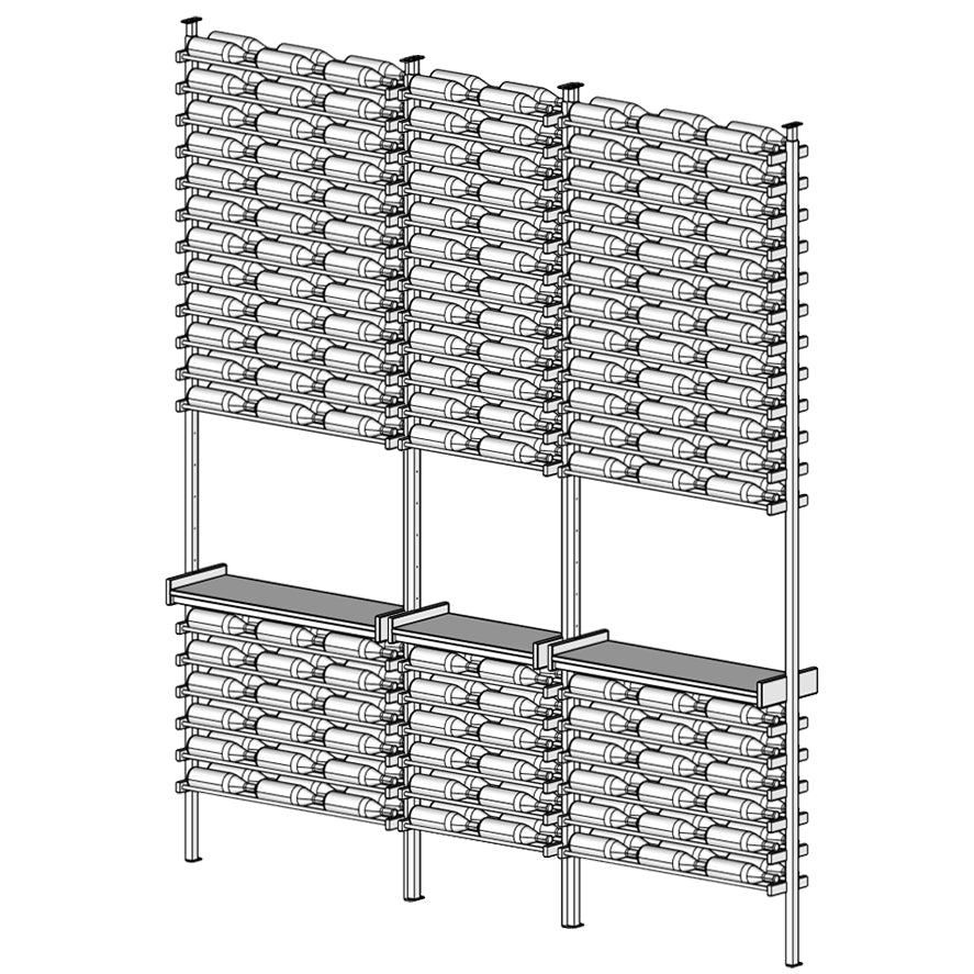 Premier Cru Wine Racks Premier Cru Modern - Savour - Triple Double Triple (109 1/2" Wide) - 2 Bottles Deep