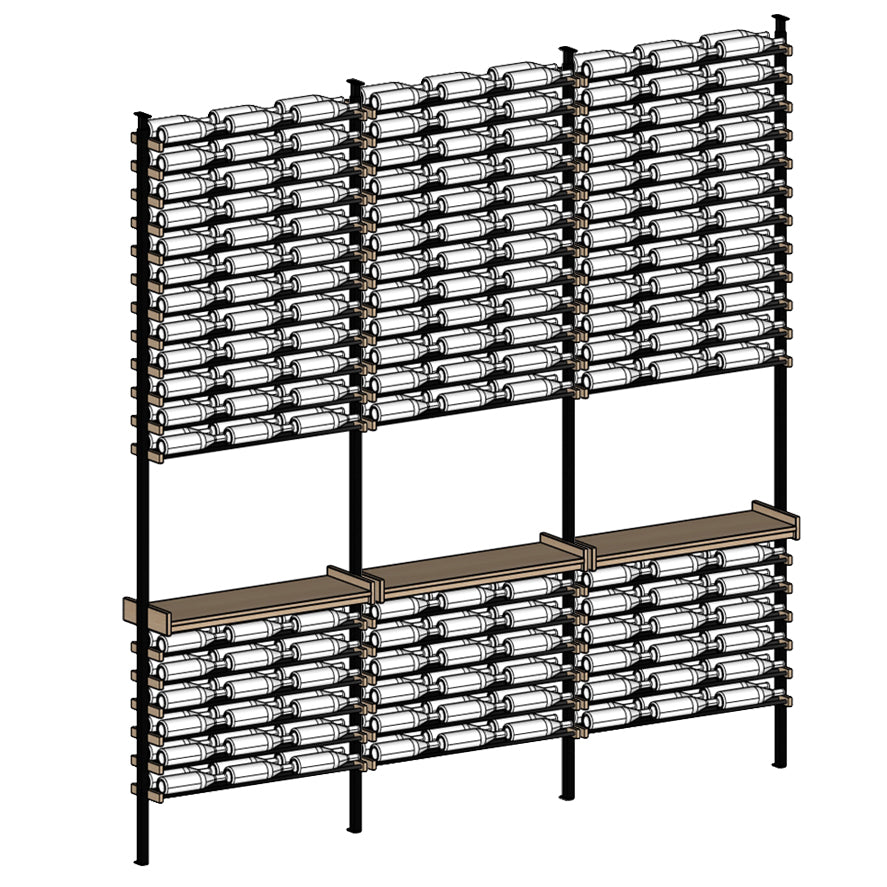 Premier Cru Wine Racks Premier Cru Modern - Savour - Triple Triple Triple (121 1/4" Wide) - 2 Bottles Deep